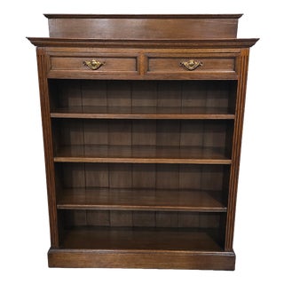 Oak Open Adjustable Library Bookcase, 1880 For Sale