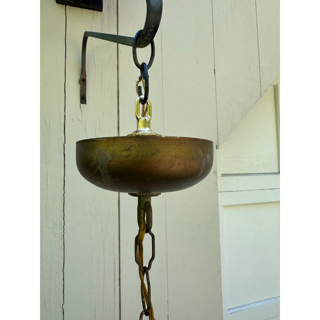 Vintage Four Arm Gold Gilt Italian Chandelier For Sale - Image 4 of 9