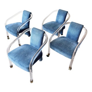 Mid-Century Modern Tubular Lucite Chairs - 4 Pieces For Sale