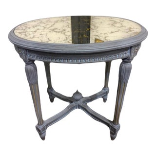 1970s French Louis XVI Style Oval Side Table For Sale