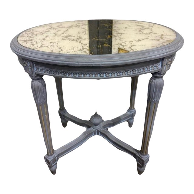 1970s French Louis XVI Style Oval Side Table For Sale