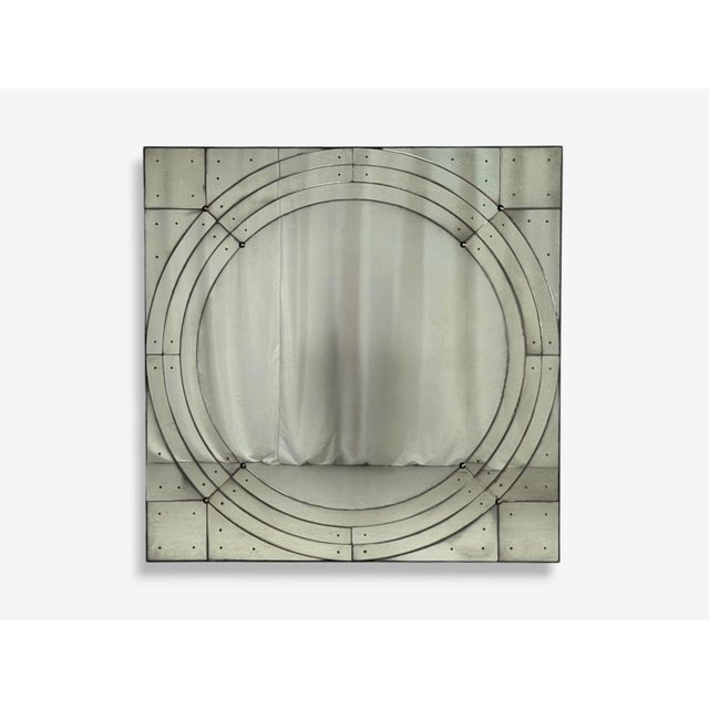 Art Deco Style, Antique Glass, Painted Wood, Square Venetian Wall Mirrors For Sale - Image 4 of 9