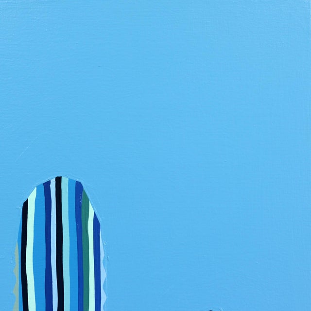 Rustic Agua Viva - Abstract Playful Blue Tone Southwestern Inspired Still Life Painting Original Artwork by Will Beger For Sale - Image 3 of 9