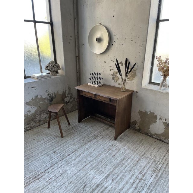 1970s Aranjou Brutalist Desk in Elm, 1970s For Sale - Image 5 of 18