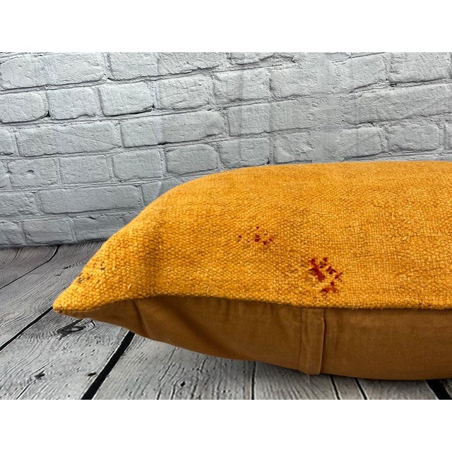 16 x 24 Hemp Pillow Turkish Cushion Natural Orange Pillow Cushion Cover For Sale - Image 4 of 4