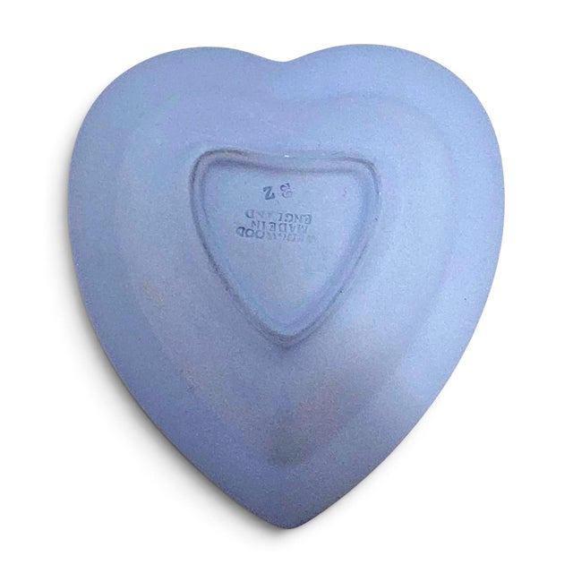 Ceramic Late 20th Century Wedgwood Blue Jasperware Heart Box, Dish and Vase - 3 Pieces For Sale - Image 7 of 18
