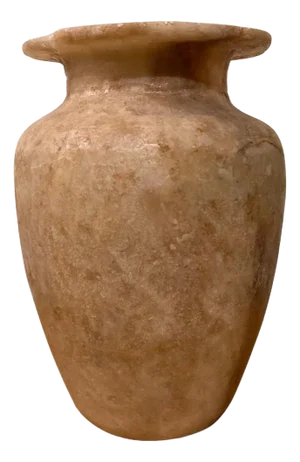 Grand Tour Ancient Egyptian Style Alabaster Storage Jar