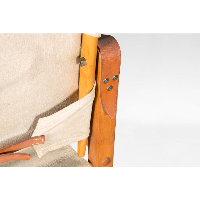 Vintage Canvas Safari Lounge Chairs by Kaare Klint for Rud Rasmussen, 1960s, Set of 2 For Sale - Image 5 of 6