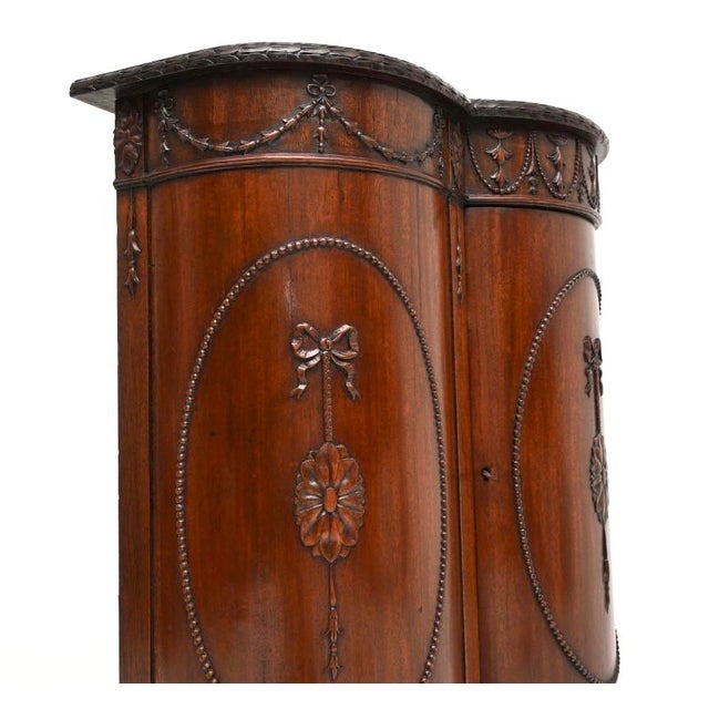 Antique Georgian Adam Style Bow Front Cabinet, 1790 For Sale - Image 11 of 14