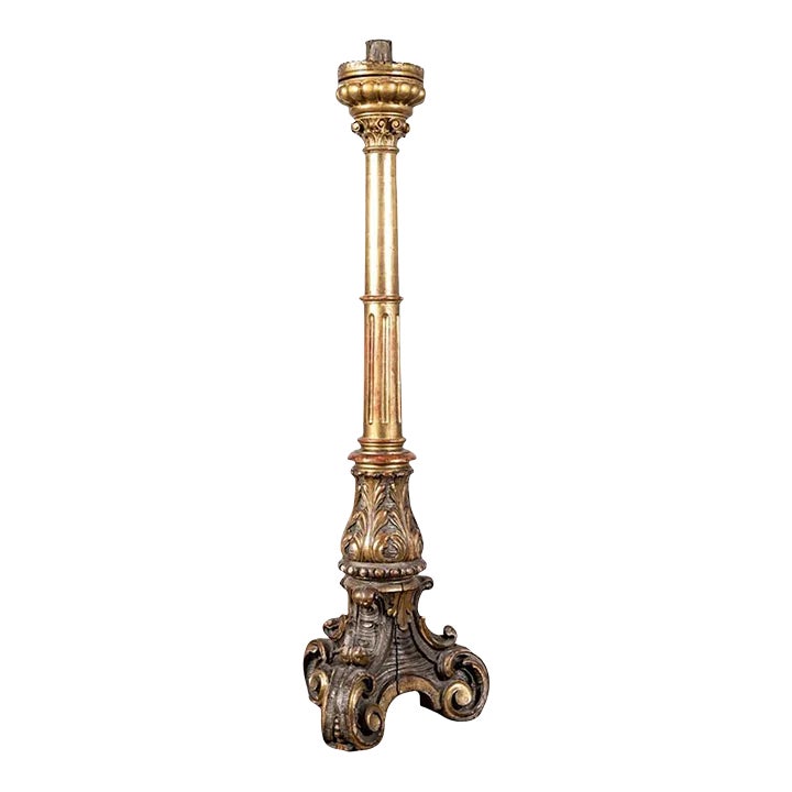 Antique Late 19th Century Italian Baroque Torchiere | Chairish