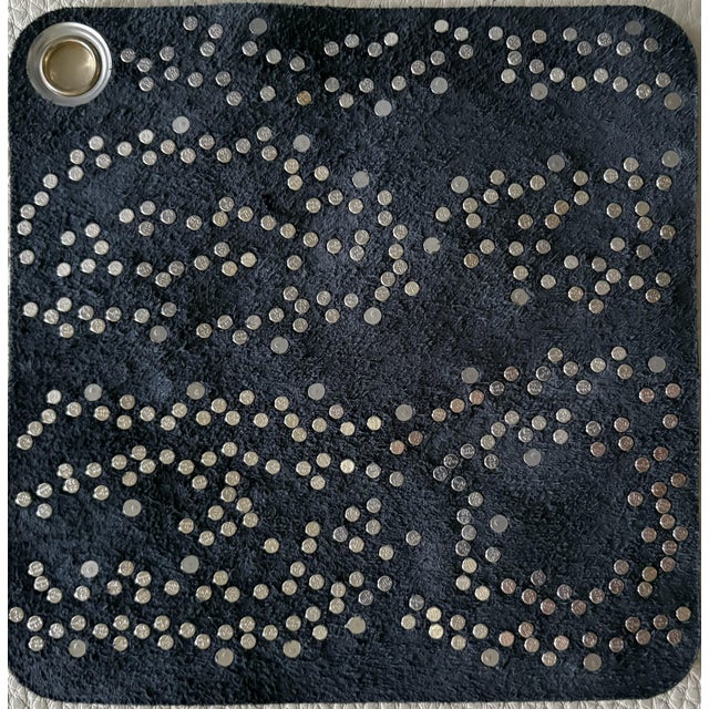Italian Studded Leather Swatch No Number From 2026-2027 Collection For Sale - Image 4 of 6