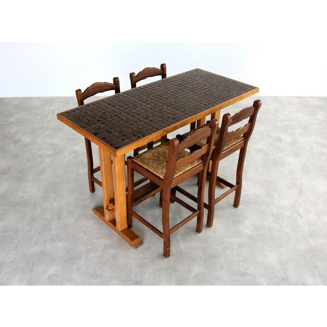 Vintage Bar Table with Stools, 1950s, Set of 5 For Sale - Image 13 of 16