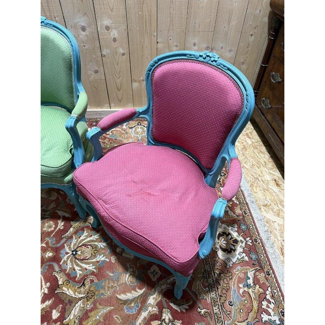 Louis XV Style Cabriolet Armchairs, Set of 4 For Sale - Image 3 of 10