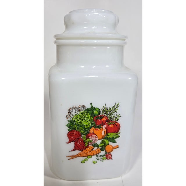 Mid 20th Century Harvest Milk Glass Canister For Sale - Image 5 of 10