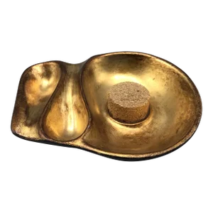 Vintage Italian S. M. R. Gold Gilt Pipe Holder Arts and Crafts Style