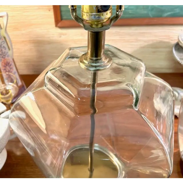 Mid 20th Century Mid Century Clear Glass Lamp, Signed For Sale - Image 5 of 5