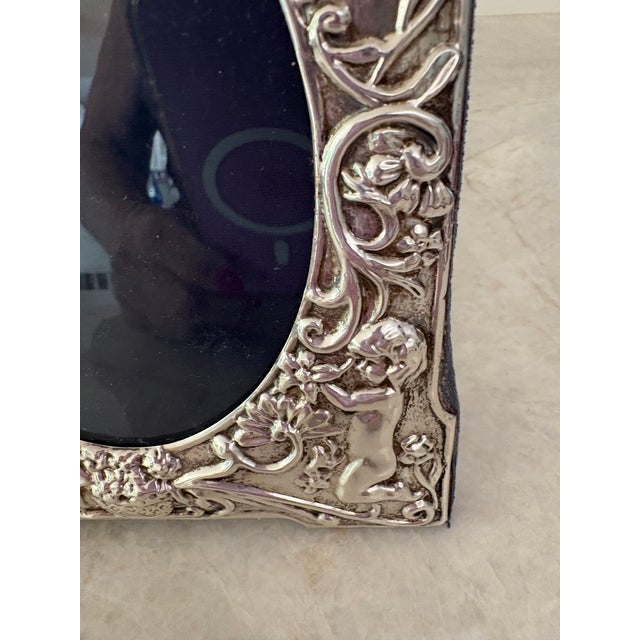 Early 20th Century Sterling Silver Cherub Frame For Sale - Image 5 of 11