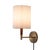1970s Scalloped Wall Sconce - Plug-In, Walnut, Weathered Brass, White Linen, Diffuser, Inline Dimmer For Sale - Image 5 of 8