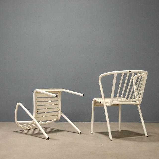 Vintage White Metal Chairs, 1970s, Set of 2 For Sale - Image 8 of 9