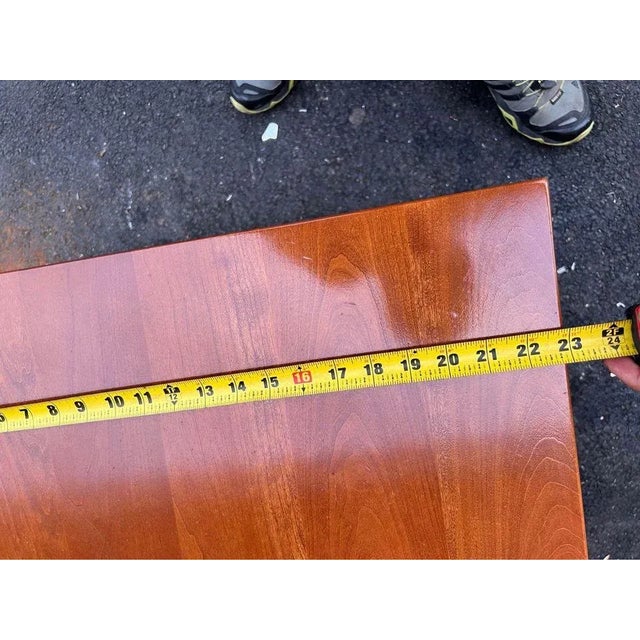 Late 20th Century Contemporary Style Ebonized and Solid Cherry Square Side Table For Sale - Image 10 of 11