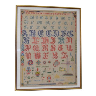 Vintage Alphabet Sampler by Marie Merceat For Sale