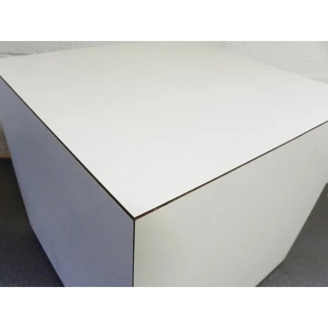Mid-Century Modern 1960s Mid Century Modern Accent White Cube Table For Sale - Image 3 of 6