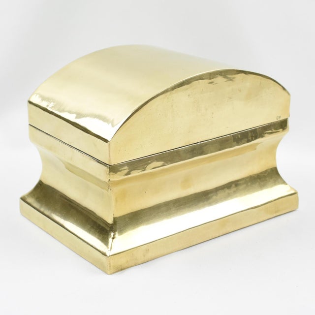 Brass Modernist Brass Urn, Box or Tea Caddy, circa 1960 For Sale - Image 8 of 9
