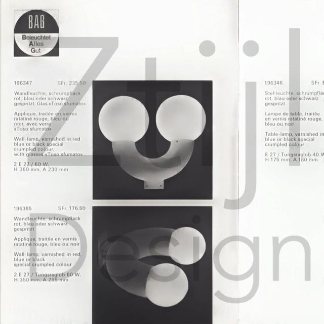 Metal Red Wall Lights by Bag Turgi, Switzerland, 1970s, Set of 2 For Sale - Image 7 of 8