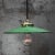 French industrial pendant Green enamel with brass top 2 meter / 80 inches, black cotton flex E26 / E27 Up to 250V...