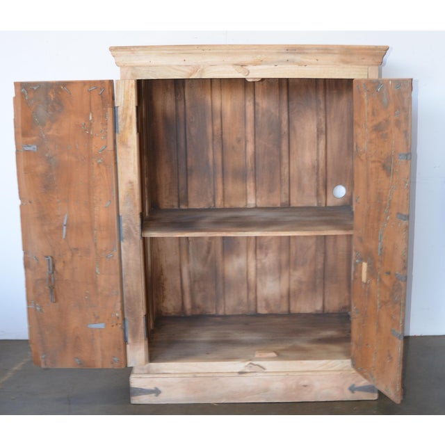 Rustic Vintage Old Door Indian Cabinet For Sale - Image 3 of 7