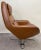 Swedish Mid Century Modern Brown Faux Leather Lounge Chair & Ottoman For Sale - Image 4 of 12