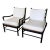 Pair of Large Scale Ladder Back Chairs With Woven Seats For Sale