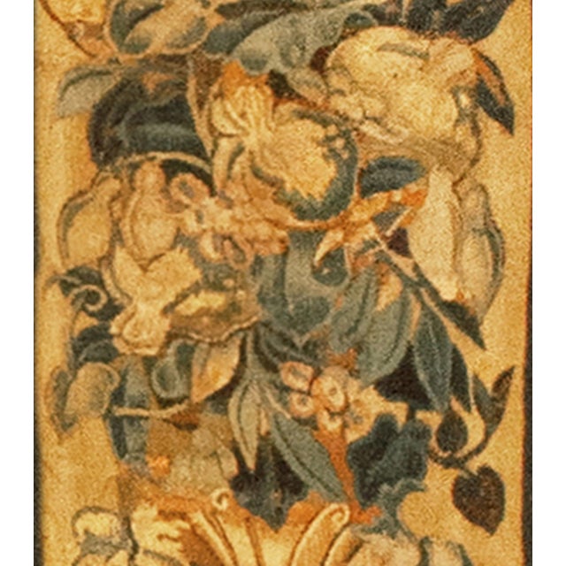 Black Late 16th Century Flemish Historical Tapestry, Oriented Vertically, with Flowers For Sale - Image 8 of 8