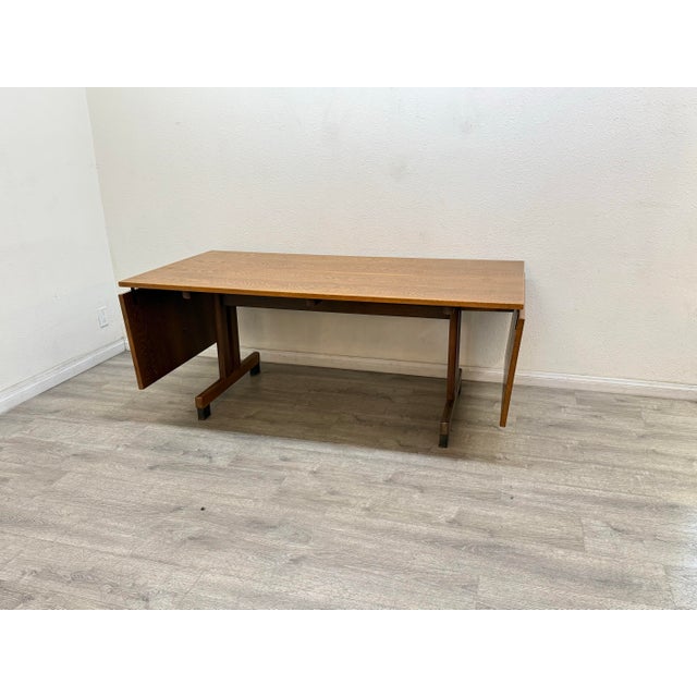 Mid Century Modern Oak Dining Table For Sale - Image 4 of 10