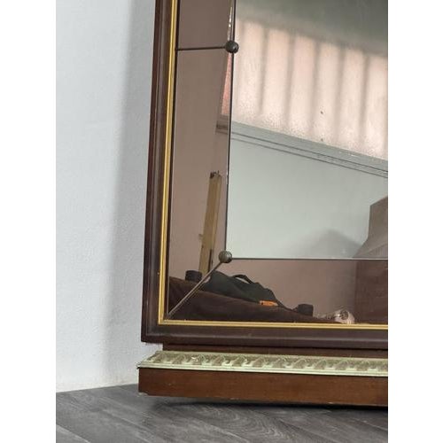 Metal Vintage Floor Mirror with Console Table by Cristal Art, Italy, 1960s For Sale - Image 7 of 16