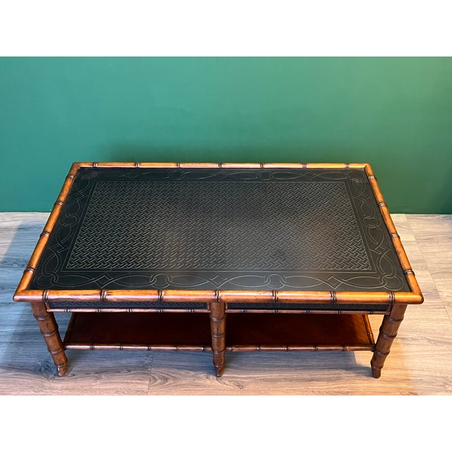 Mint Late 20th Century Faux Bamboo Coffee Table For Sale - Image 8 of 11