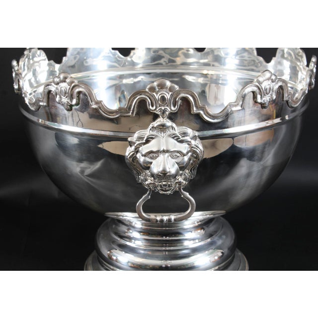 Large Vintage Silver-Plated Punch Bowl from Monteith, 1980s For Sale - Image 4 of 18