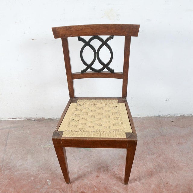 18th Century Style Chair with Raffia Seat For Sale - Image 5 of 9