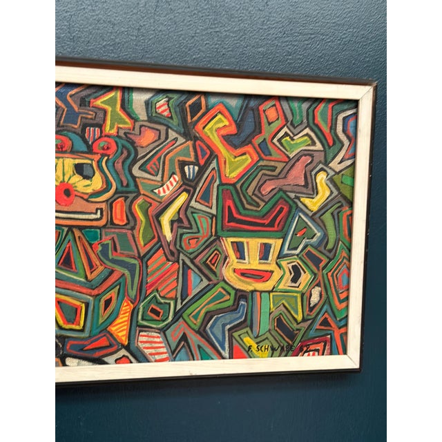 1960s P. Schwabe, The Masks, 1962, Oil Painting on Canvas, Framed For Sale - Image 5 of 12