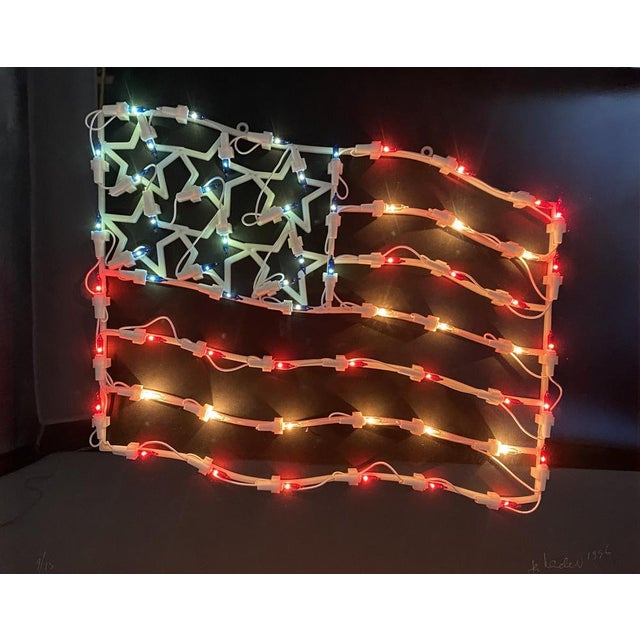 Art object jan henderikse assemblage flag stars & stripe lights signed numbered 1996 usa united states for sale is a work...