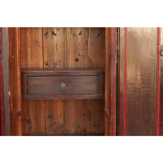 19th Century Chinese Painted & Lacquered Armoire For Sale - Image 4 of 11