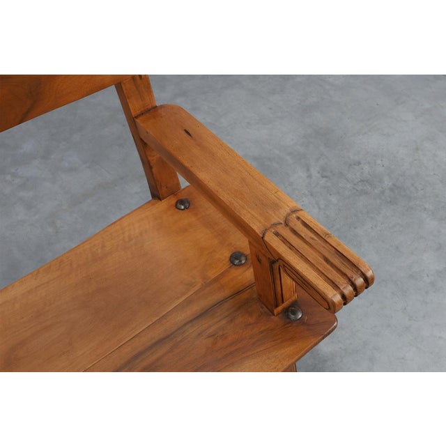 Rustic Carved Oak Iberian Side Chair, Spain, 1900 For Sale - Image 14 of 15