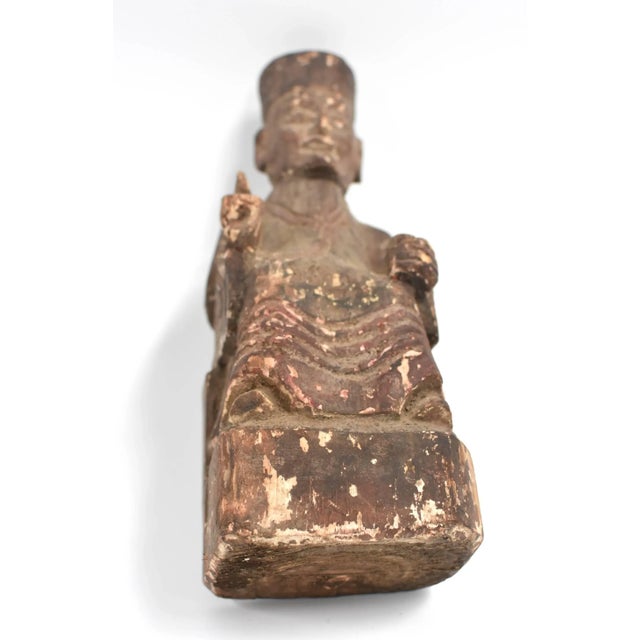 19th Century Taoist Master Wood Statue For Sale - Image 9 of 13
