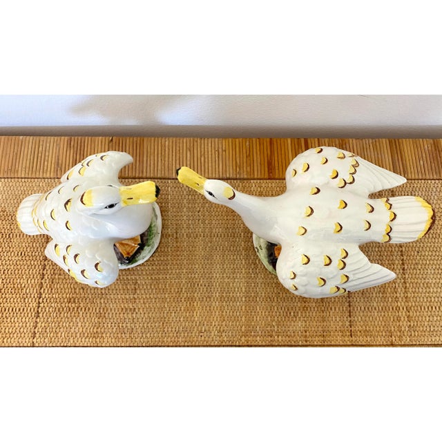 Mid-Century Italian Porcelain Geese Figurines - a Pair For Sale - Image 11 of 13