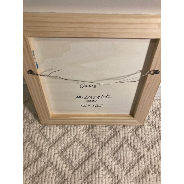 Contemporary Abstract Botanical Landscape Mixed-Media Painting Titled "Oasis" For Sale - Image 4 of 5