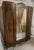Art Nouveau Antique French Burl Walnut Armoire Wardrobe Mirror Carved Cabinet Circas 1920s For Sale - Image 3 of 18