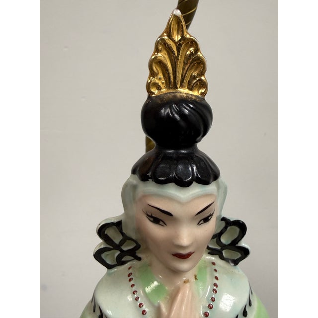 Chinoiserie Porcelain Figural Table Lamp, Vintage For Sale In San Francisco - Image 6 of 12