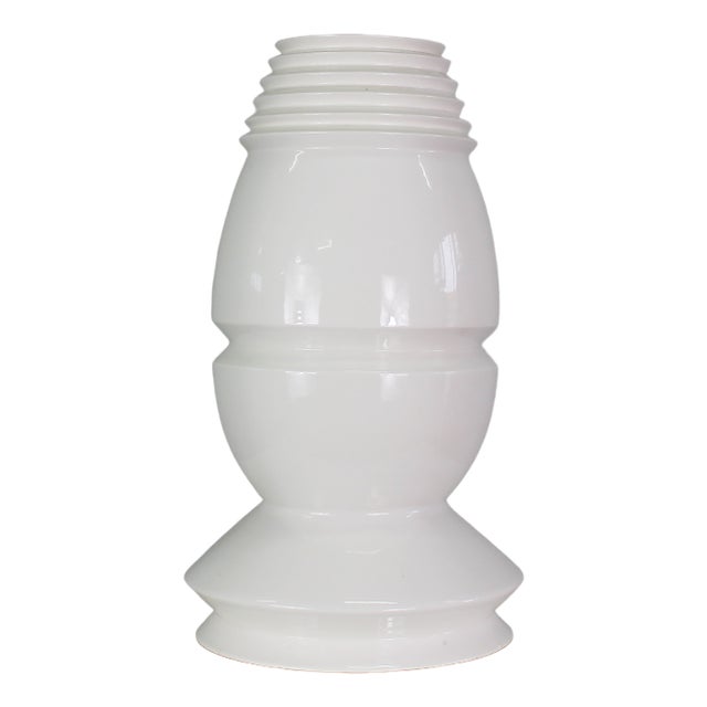 BBK Vase in White Enameled Ceramic by Sergio Asti, 1980s For Sale