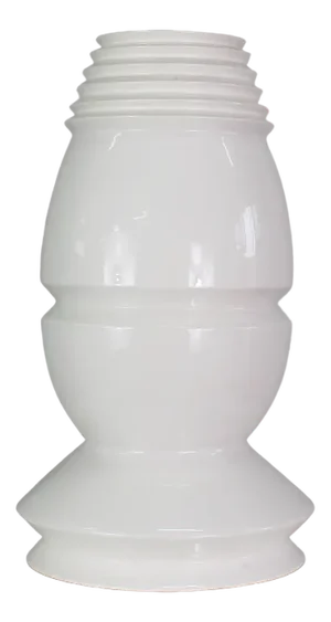 BBK Vase in White Enameled Ceramic by Sergio Asti, 1980s