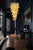 Beautiful and huge Italian Murano Chandelier composed of 83 splendid glass petals (amber with white spot) that give a very...